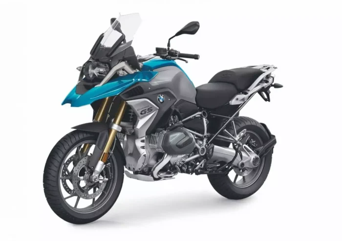 BMW R 1250 GS bleu pétrole et grise