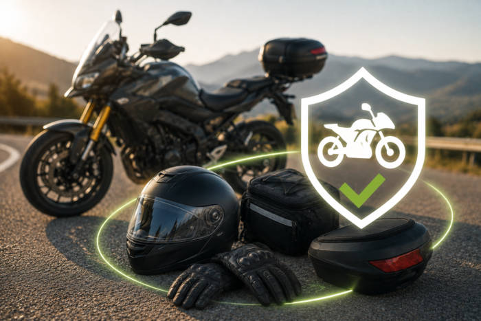 Accessoires et équipements moto protégés par une garantie d’assurance