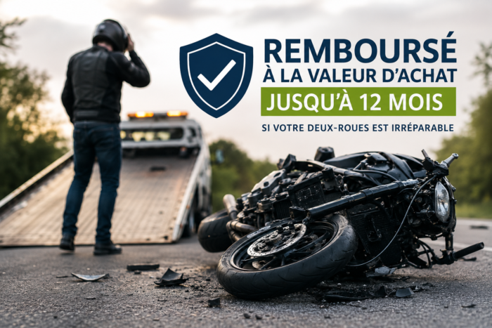 Moto irr&eacute;parable apr&egrave;s un accident prise en charge par une d&eacute;panneuse