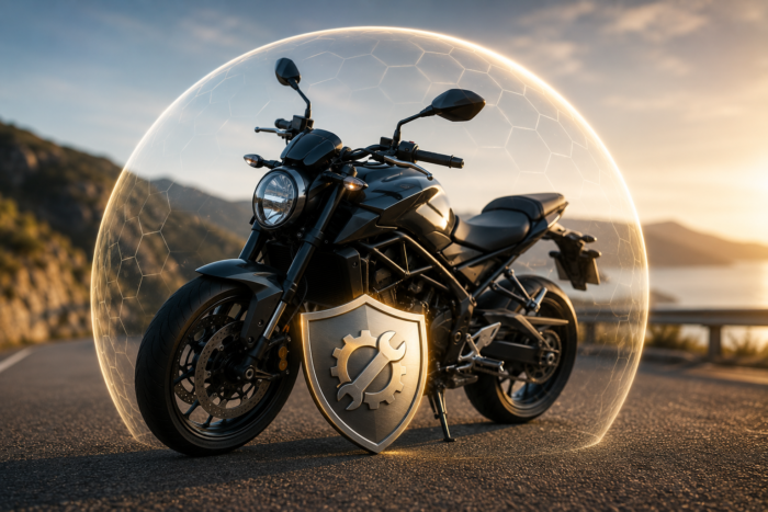 Moto protégée par une garantie casse mécanique